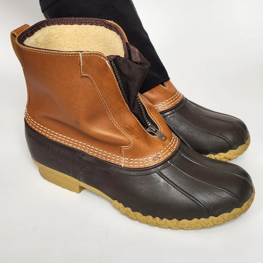 Vintage LL Bean Duck Boots 11 Wide Shearling Lined 8